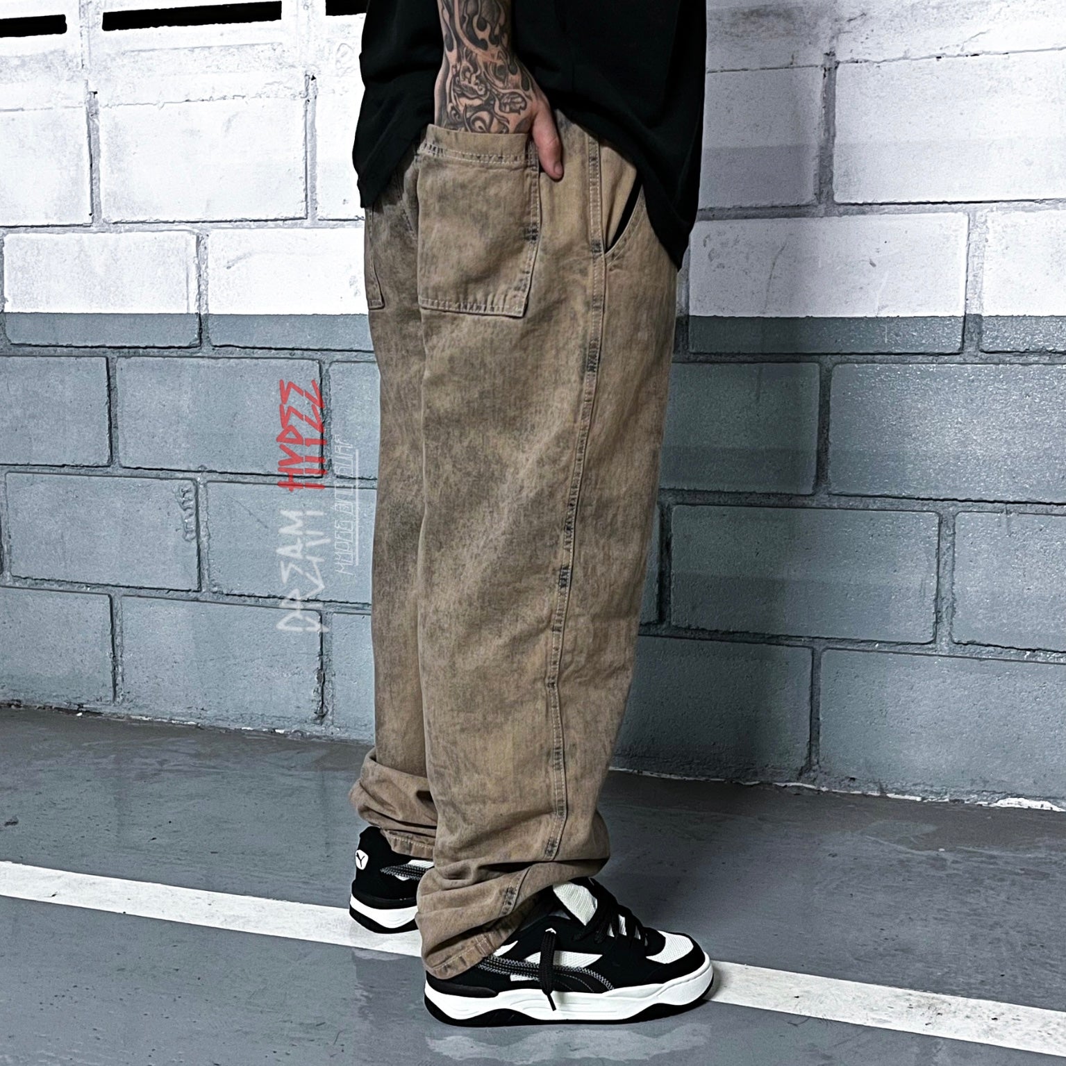 Calça Balão Jeans Rust