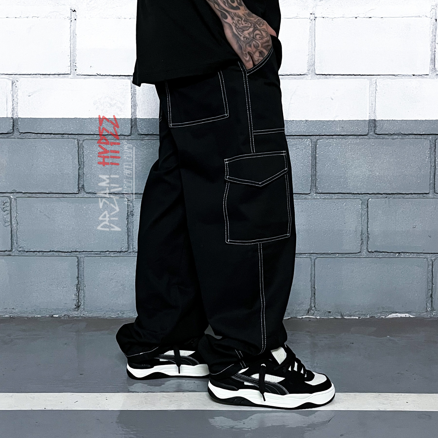 Calça Cargo Black Contrast