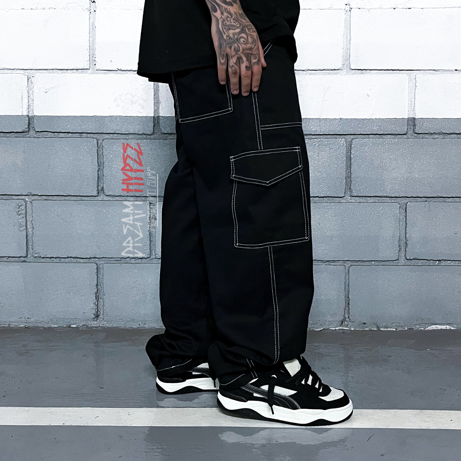 Calça Cargo Black Contrast