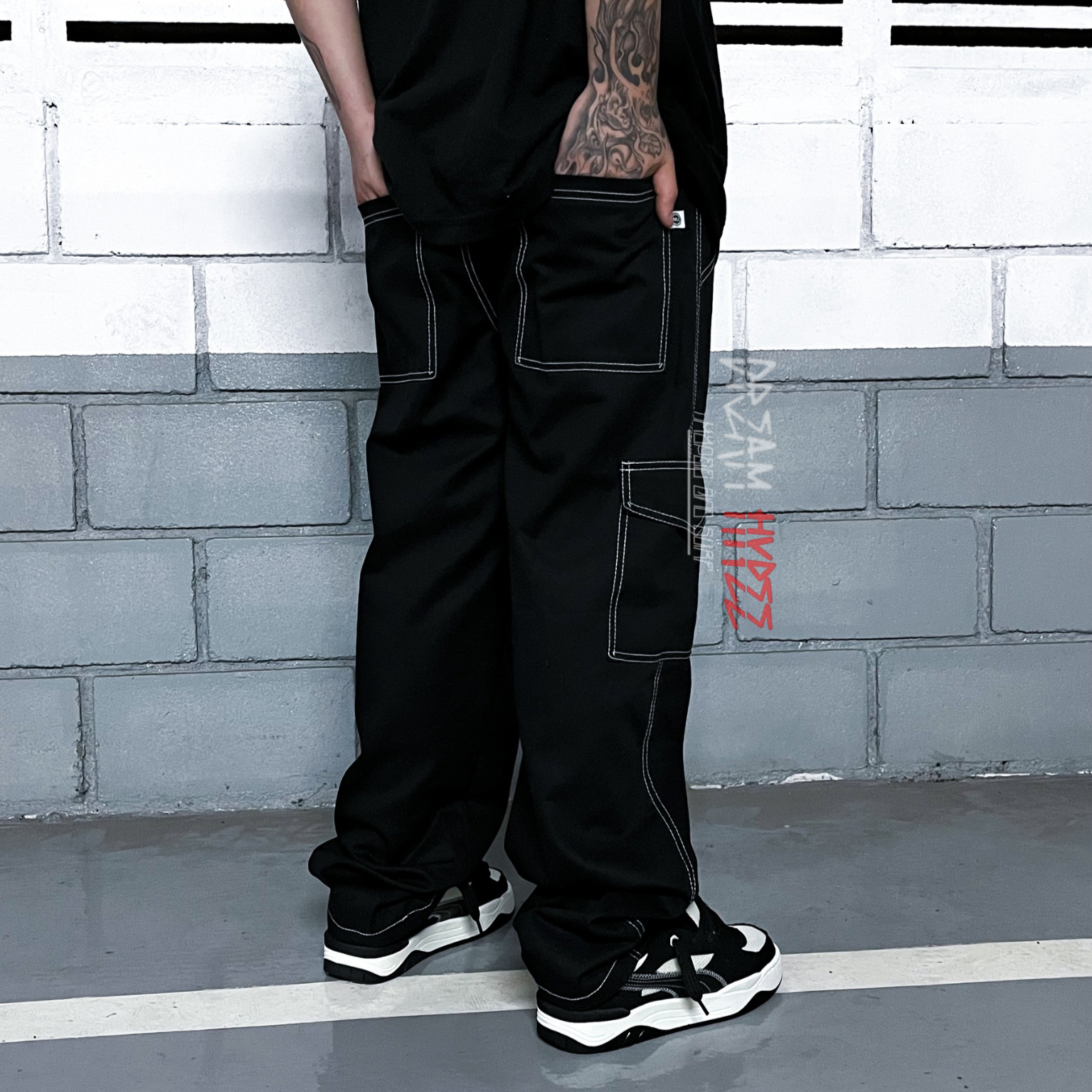 Calça Cargo Black Contrast