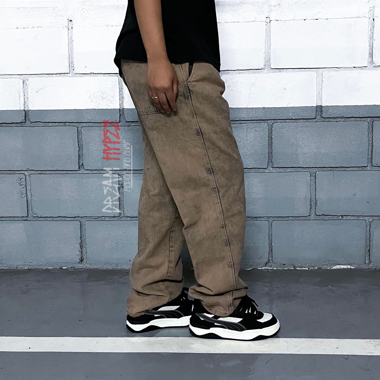 Calça Balão Jeans Rust