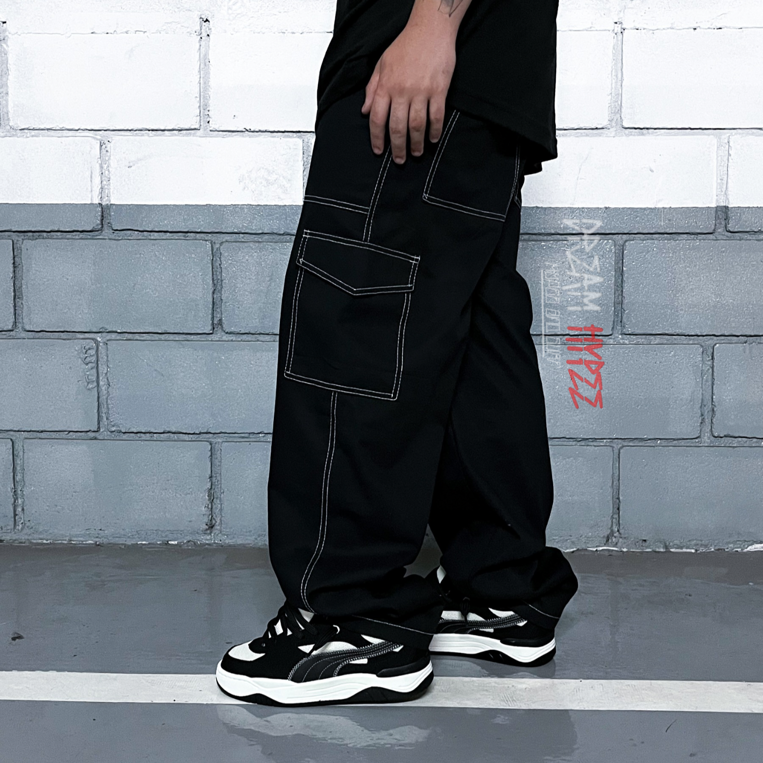 Calça Cargo Black Contrast