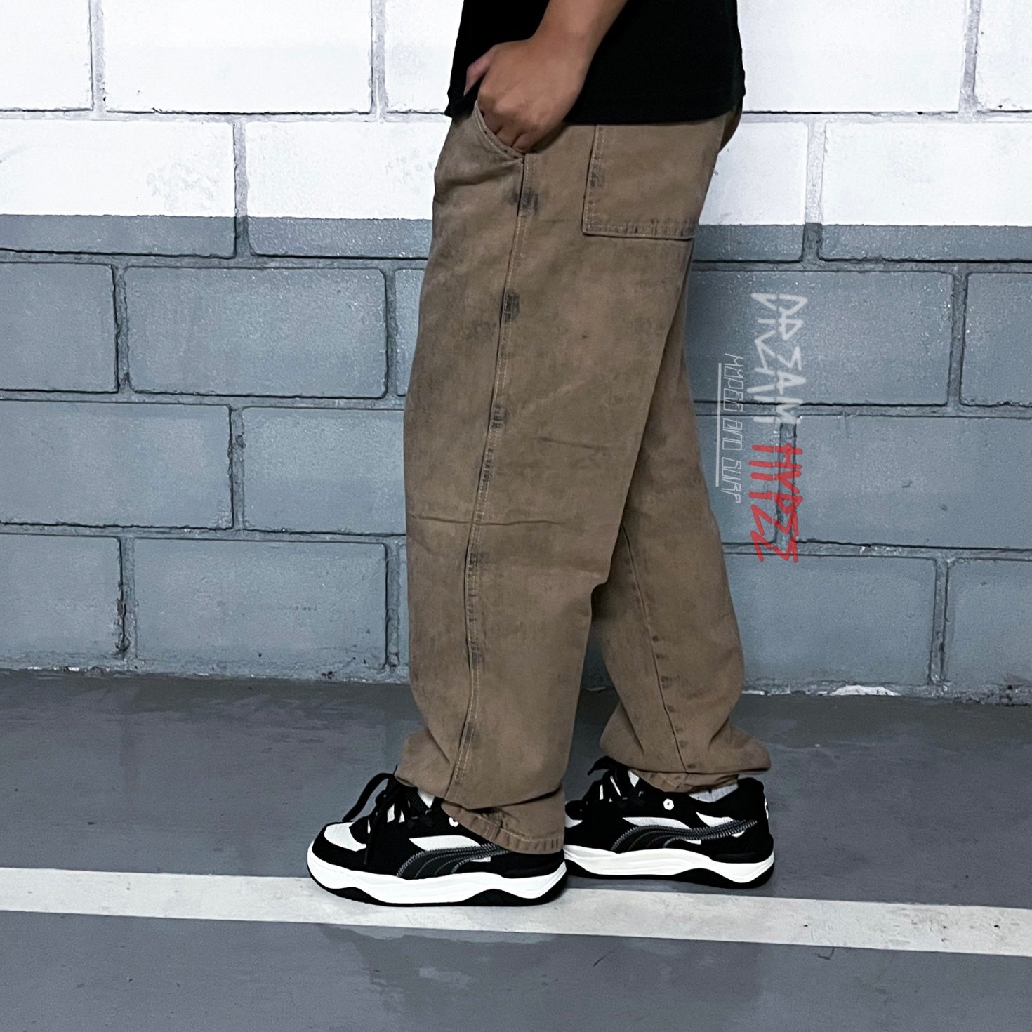 Calça Balão Jeans Rust