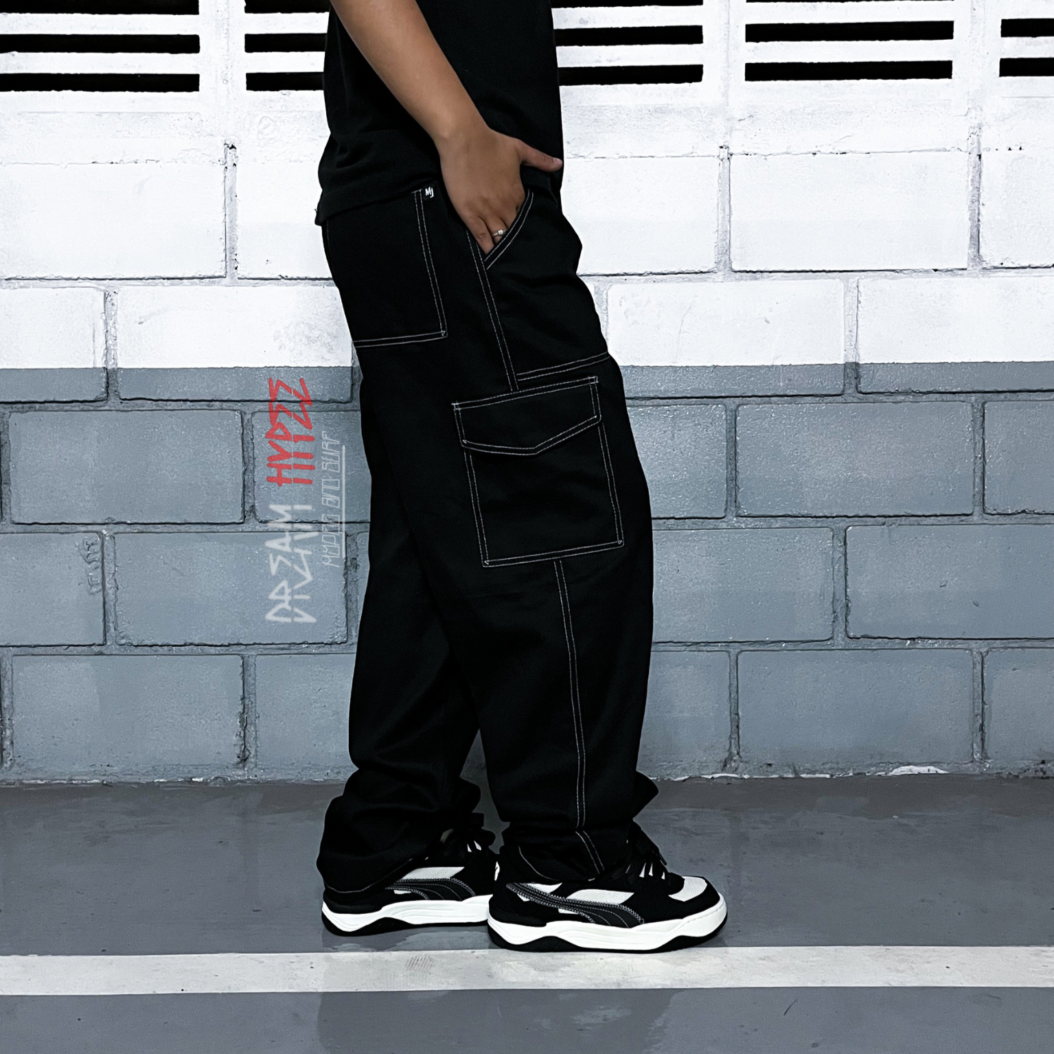 Calça Cargo Black Contrast