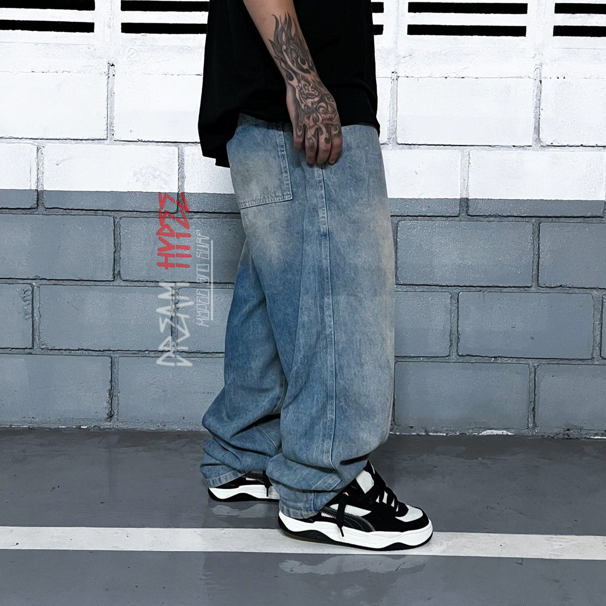 Calça Balão Jeans Dirty