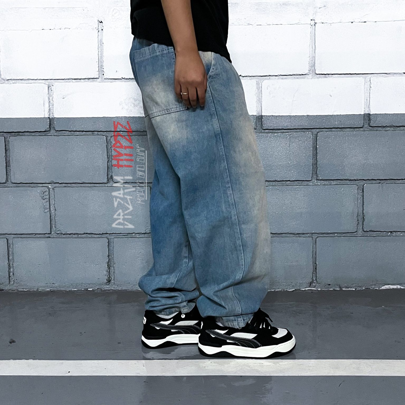 Calça Balão Jeans Dirty