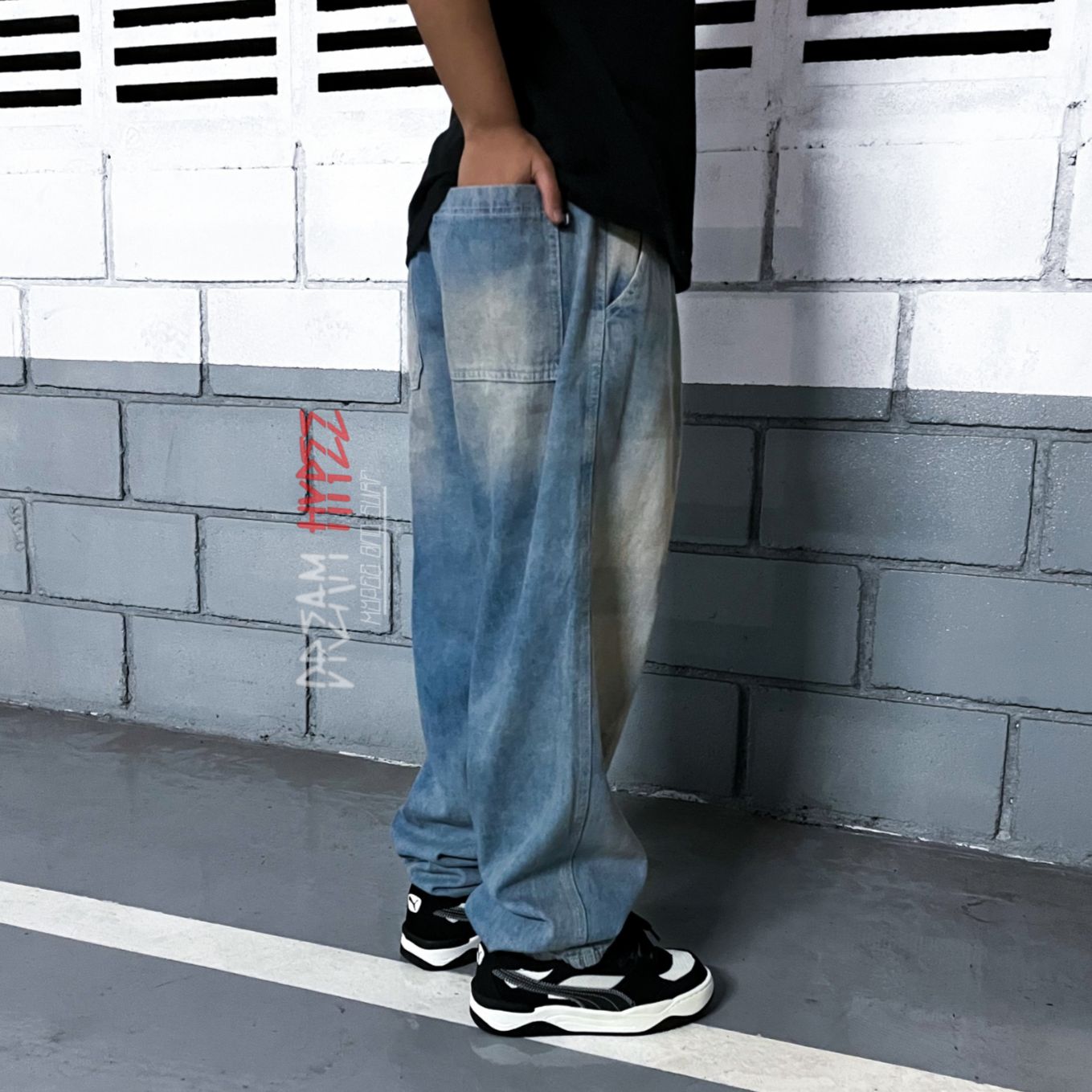 Calça Balão Jeans Dirty