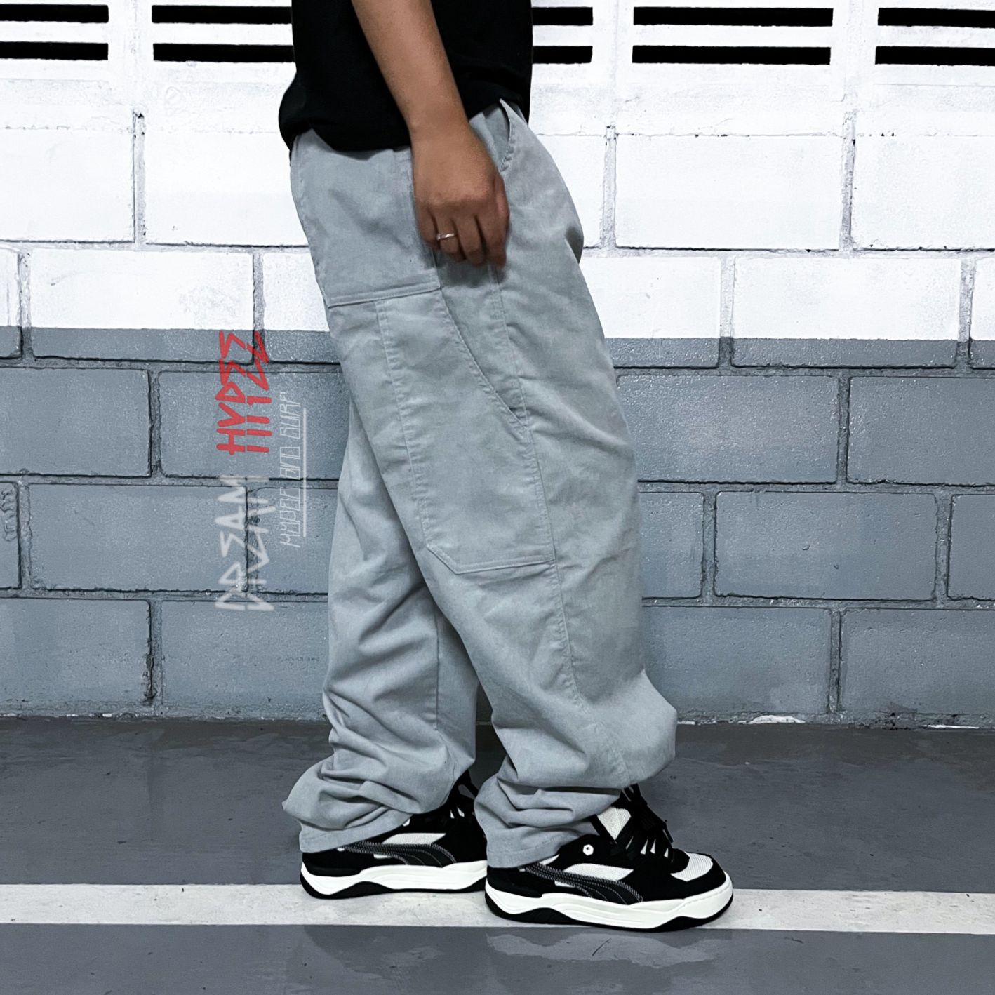 Calça Carper Veludo Cinza