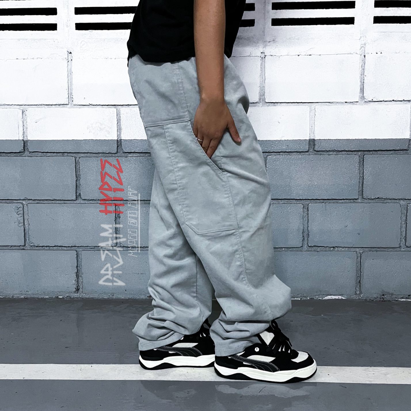 Calça Carper Veludo Cinza
