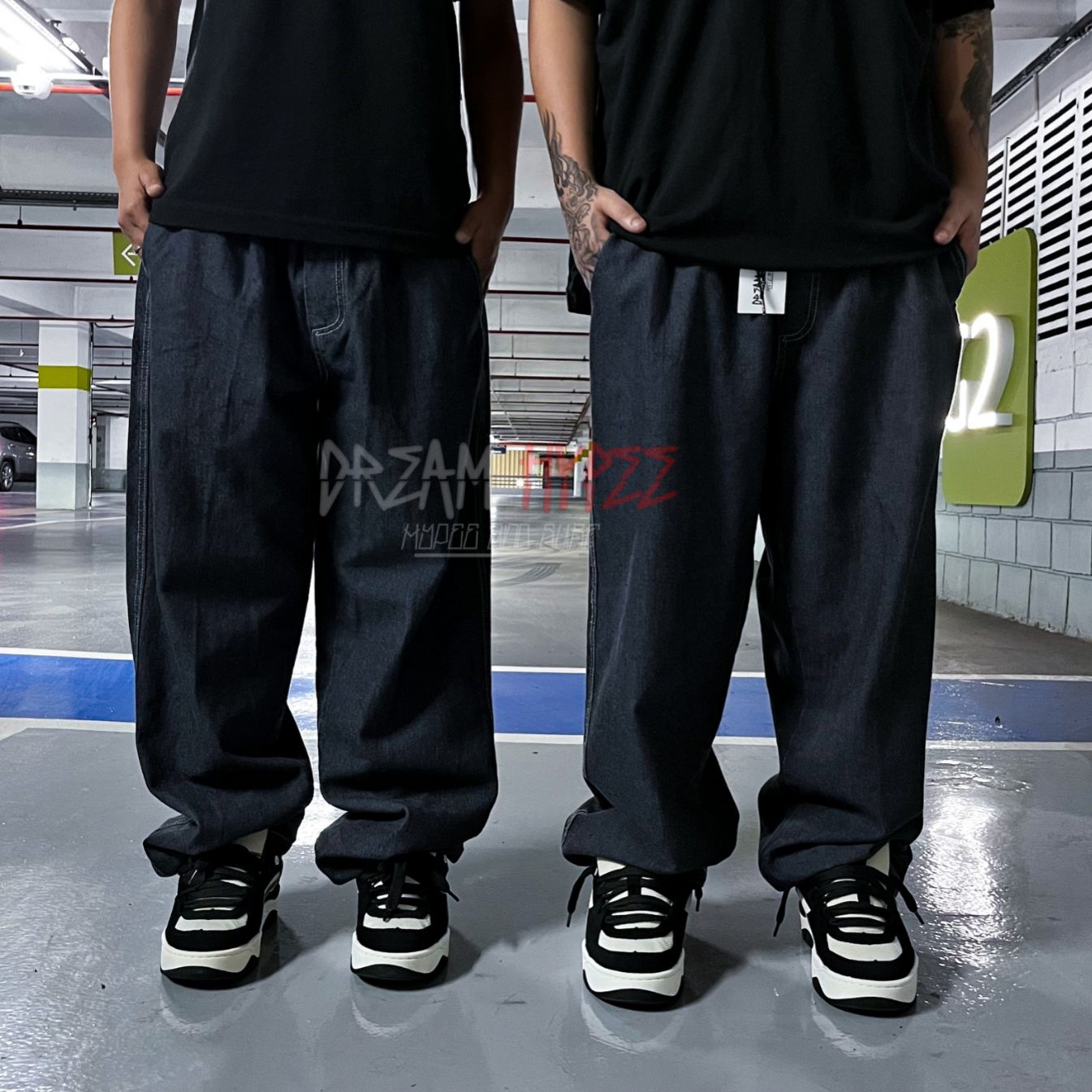 Calça Balão Jeans Black
