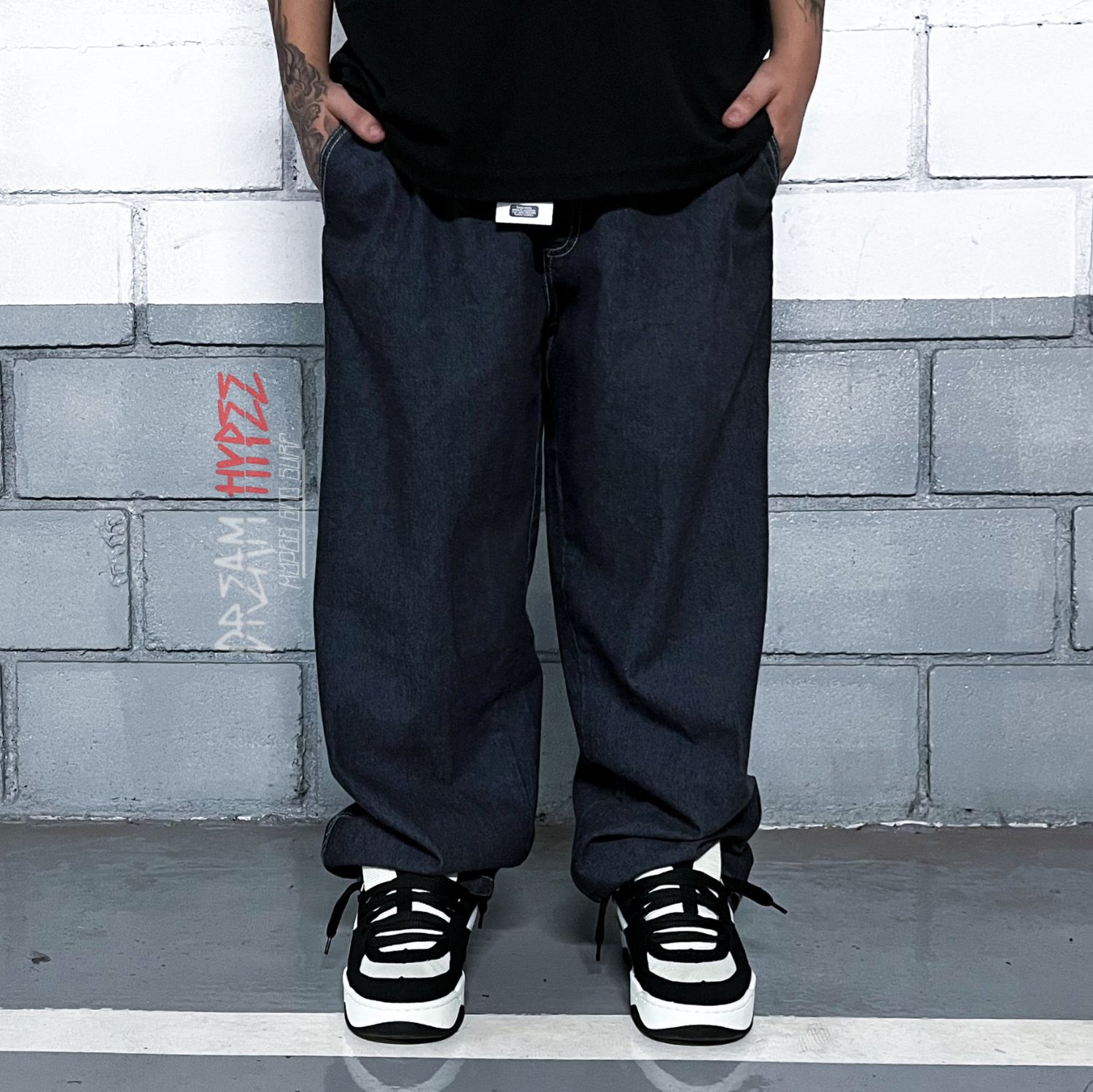 Calça Balão Jeans Black