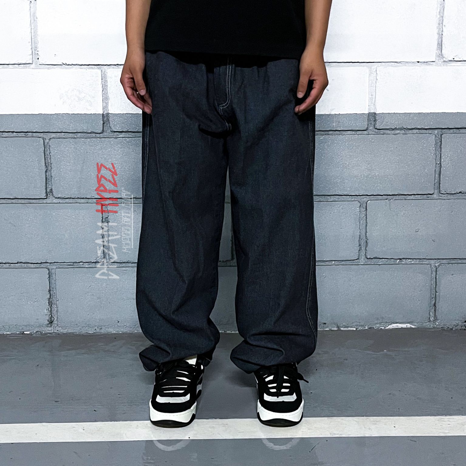 Calça Balão Jeans Black