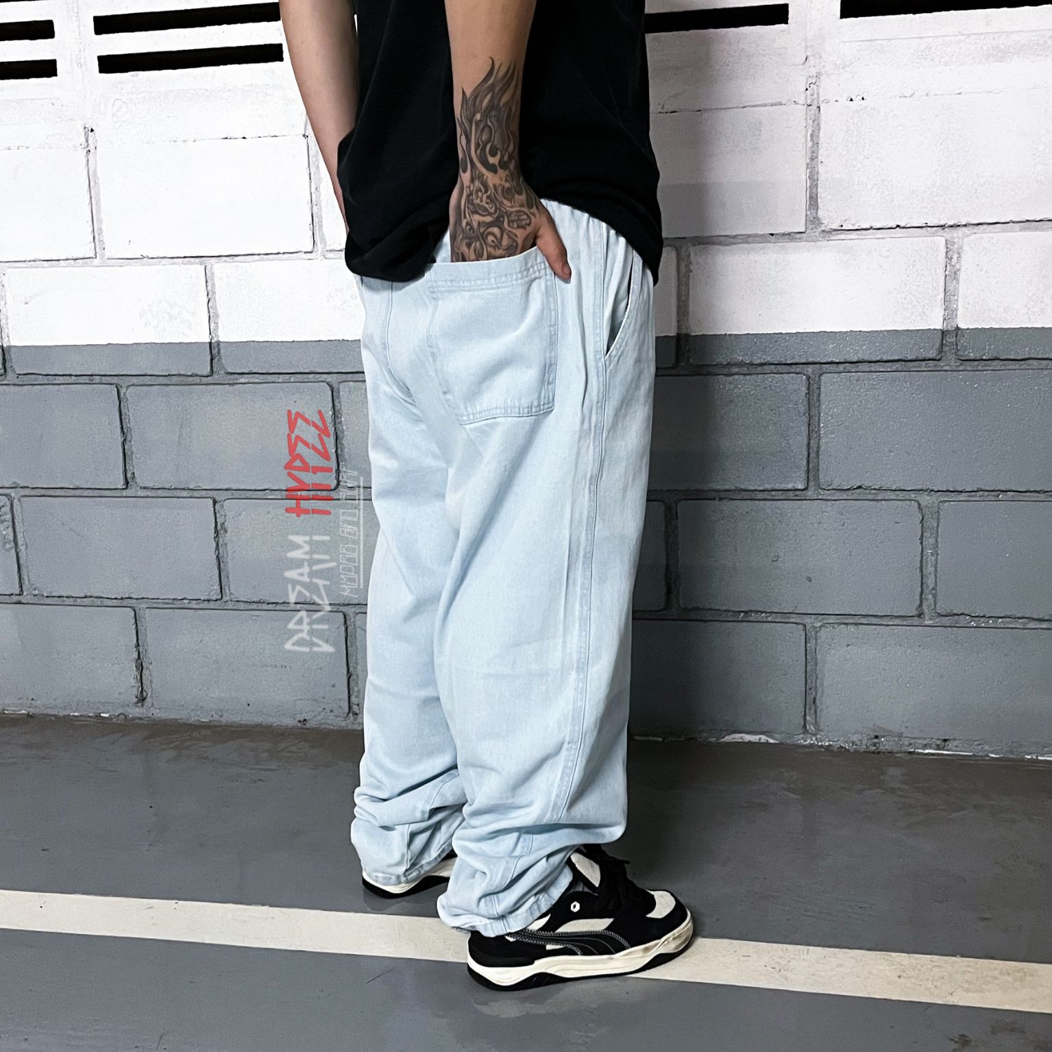 Calça Balão Jeans Cristal