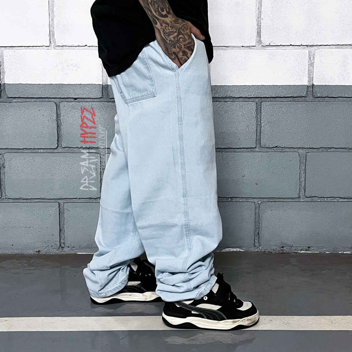 Calça Balão Jeans Cristal