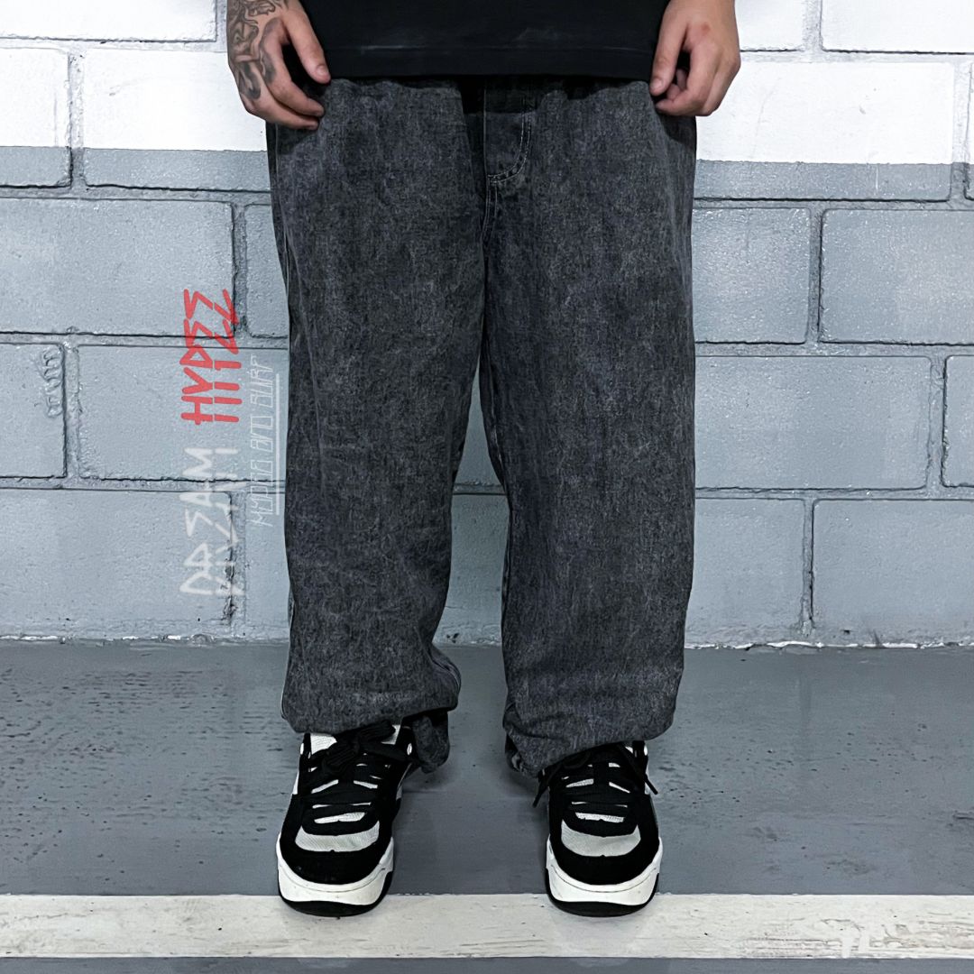 Calça Balão Jeans Marmorizada DH