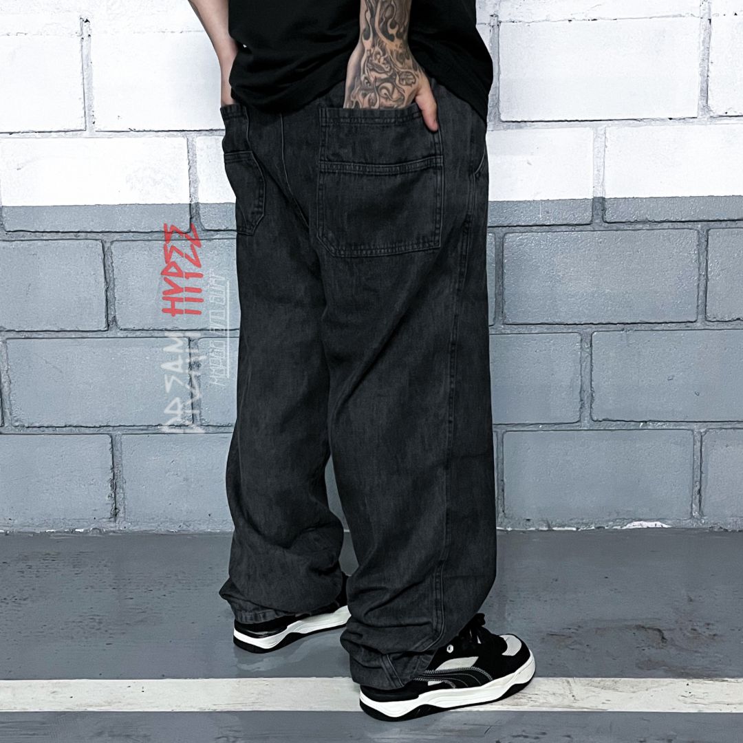 Calça Balão Jeans Marmorizada Black DH