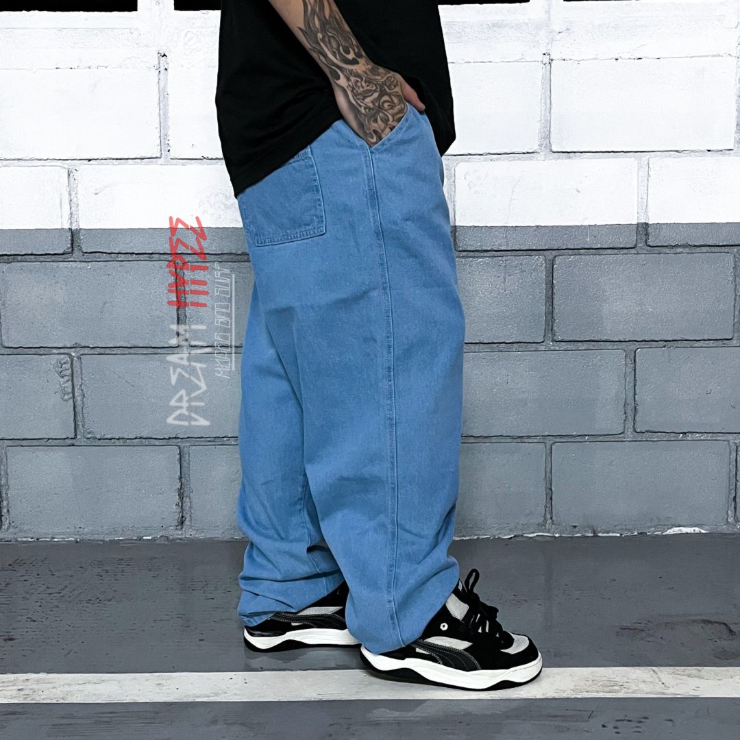 Calça Balão Jeans Azul Clara