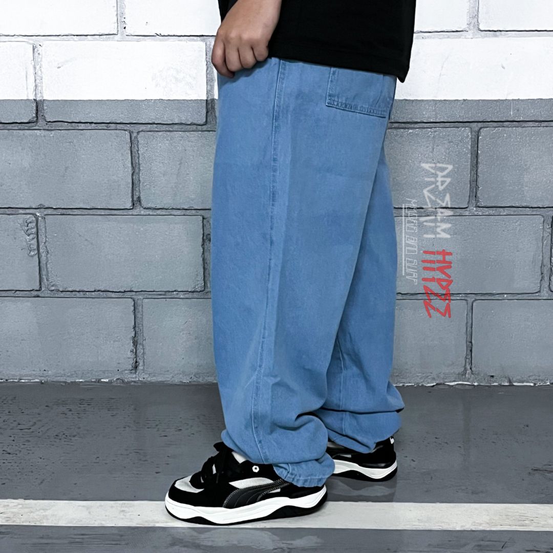Calça Balão Jeans Azul Clara