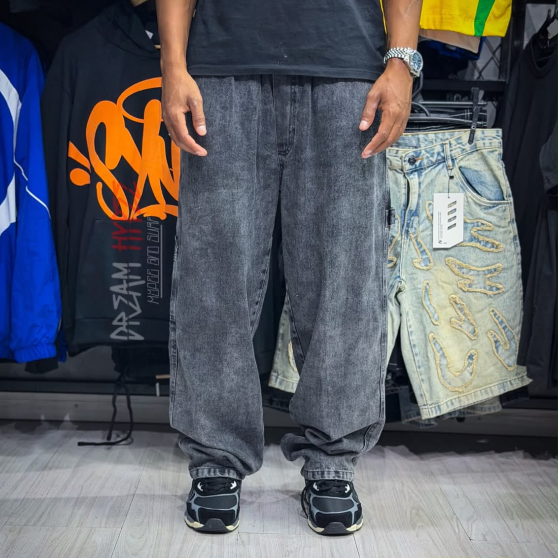 Calça Carper Jeans Marmorizada