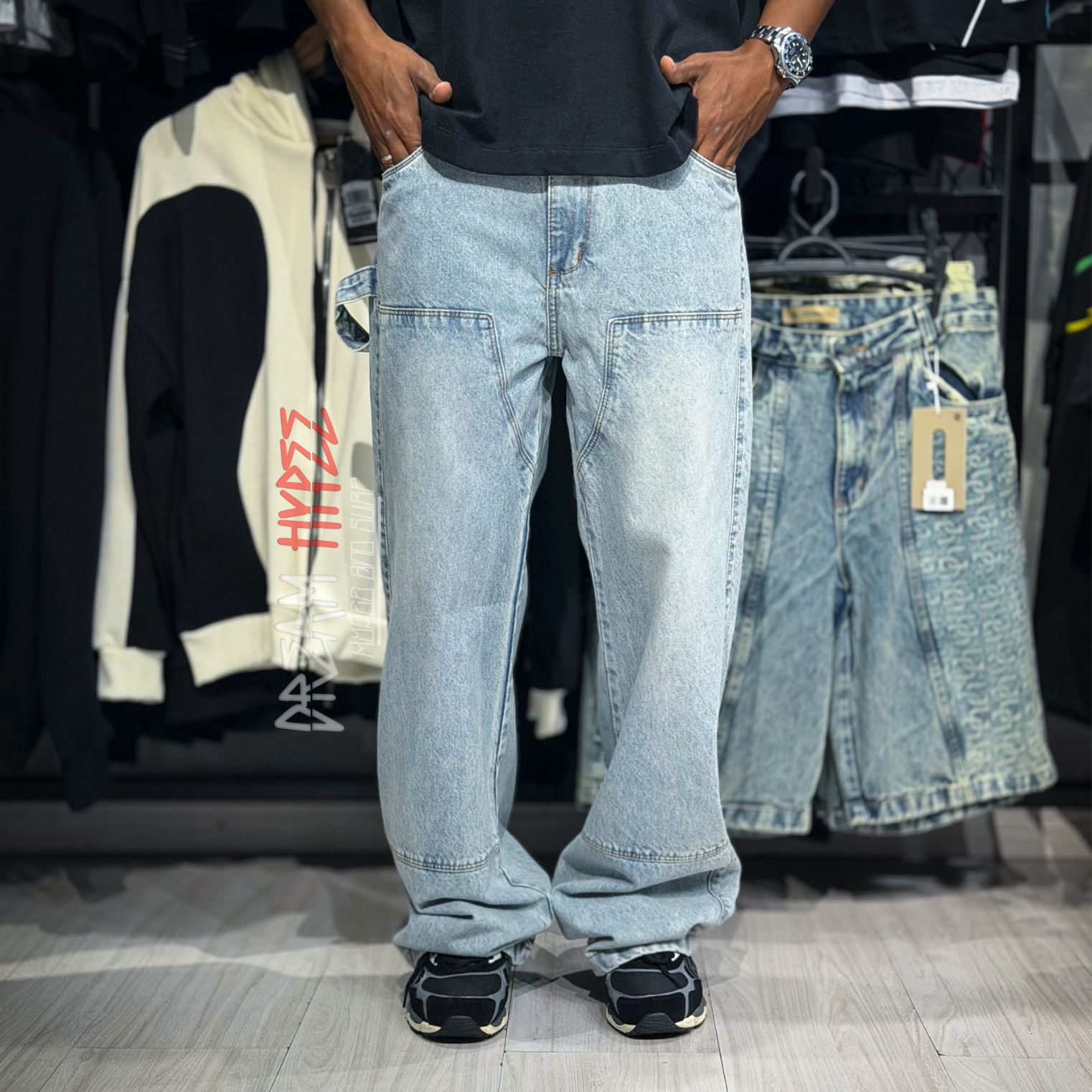Calça Baggy Patch Azul Claro DMC