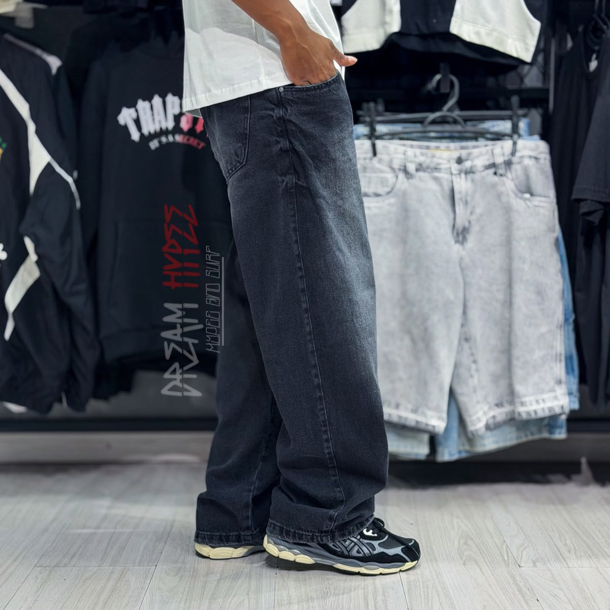 Calça Baggy Preta Estonada DMC