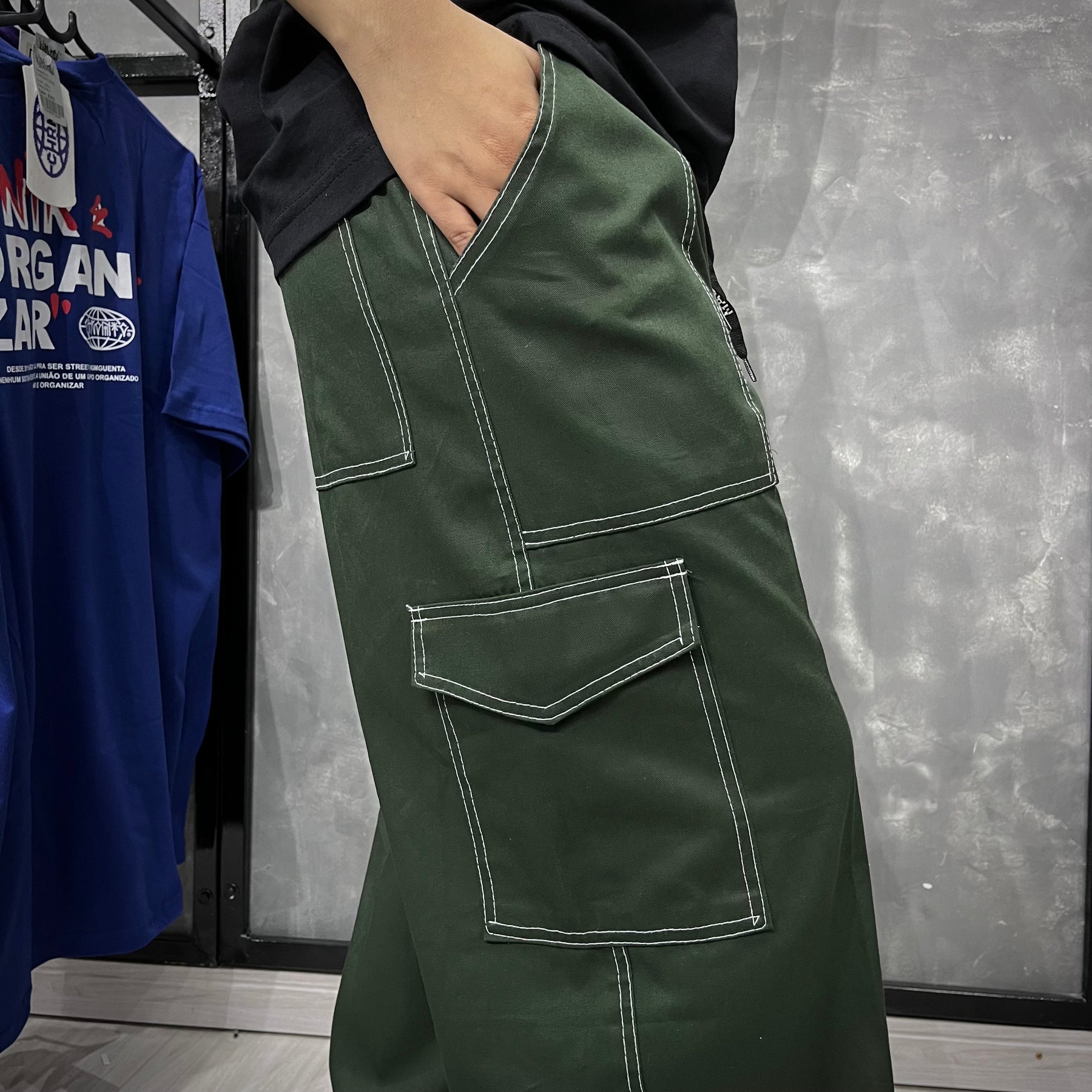 Calça Cargo Green Contrast