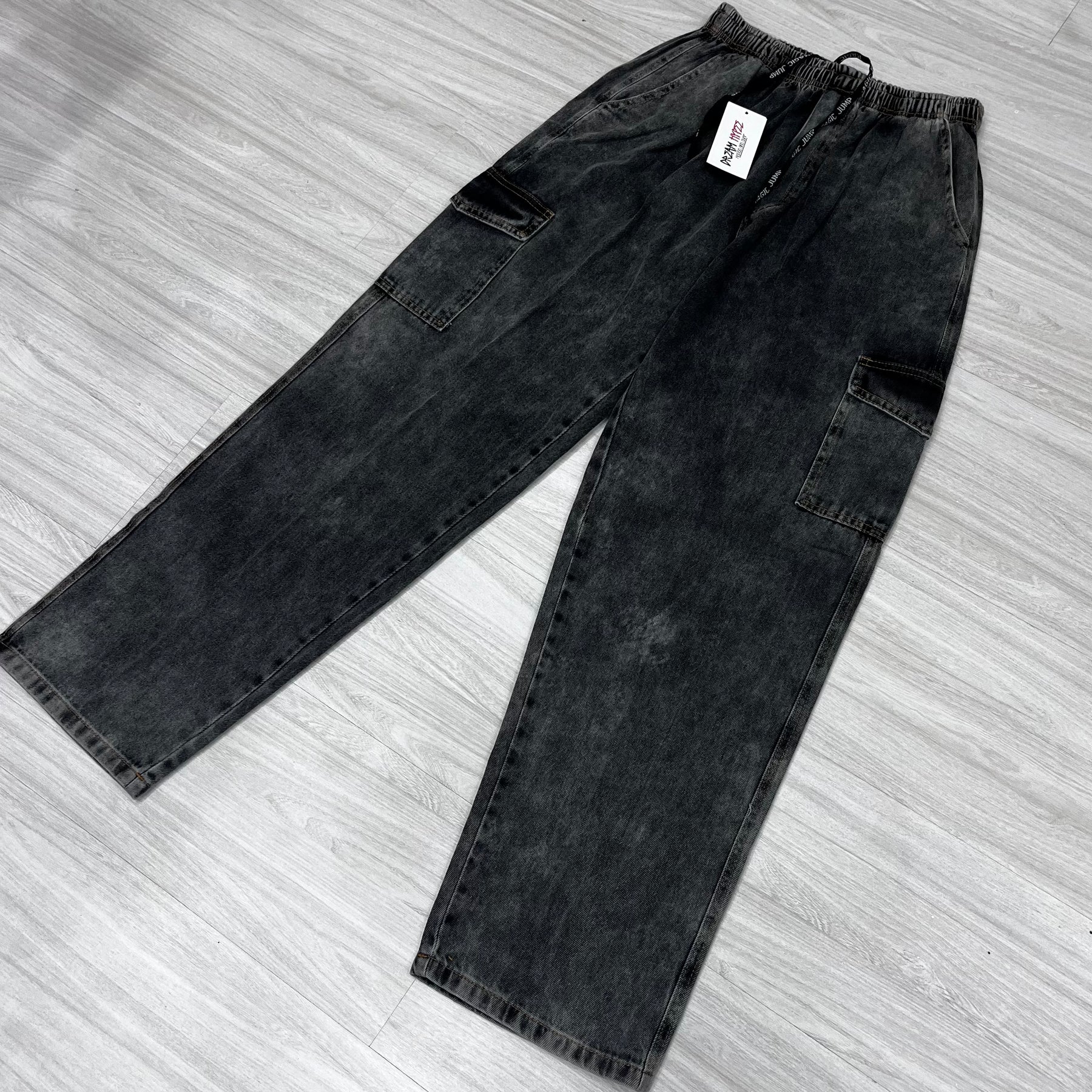 Calça Cargo Jeans Marmorizada