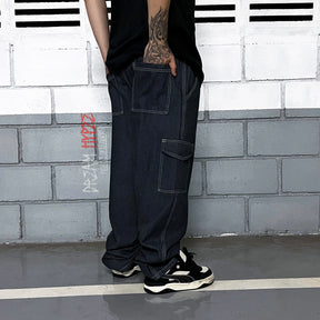 Calça Cargo Jeans Black