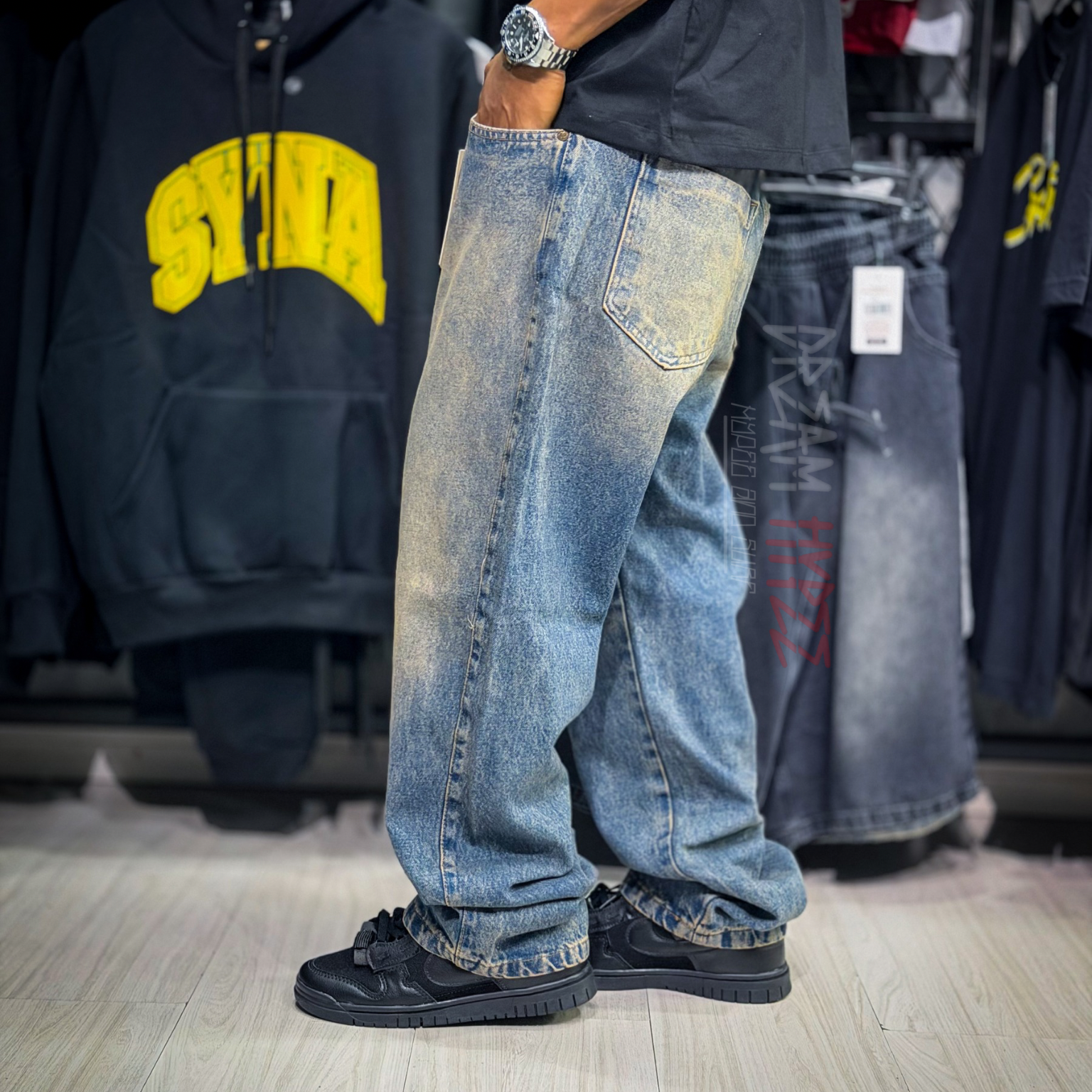 Calça Reta Dusty Blue