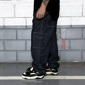 Calça Cargo Jeans Black