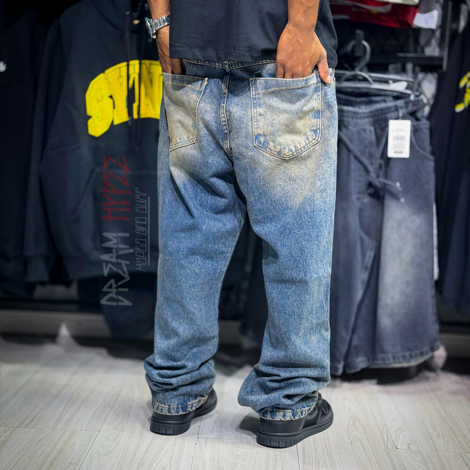 Calça Reta Dusty Blue