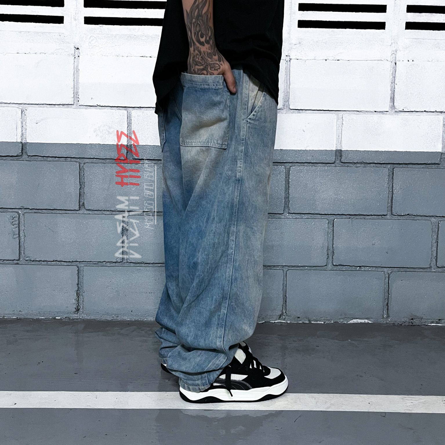 Calça Balão Jeans Dirty