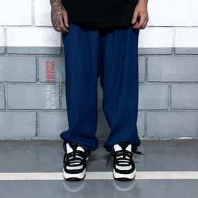 Calça Balão Jeans Azul Escuro