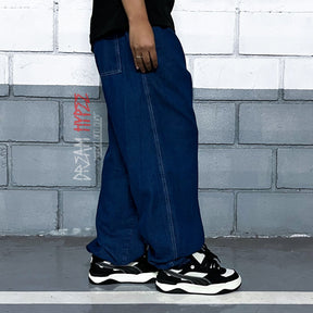 Calça Balão Jeans Azul Escuro