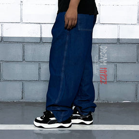 Calça Balão Jeans Azul Escuro