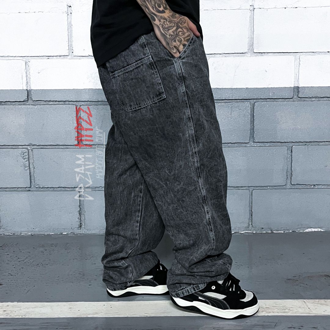 Calça Balão Jeans Marmorizada DH