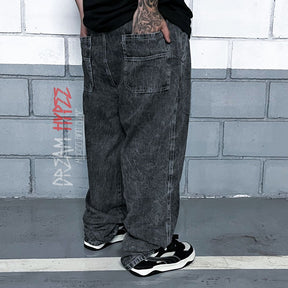 Calça Balão Jeans Marmorizada DH