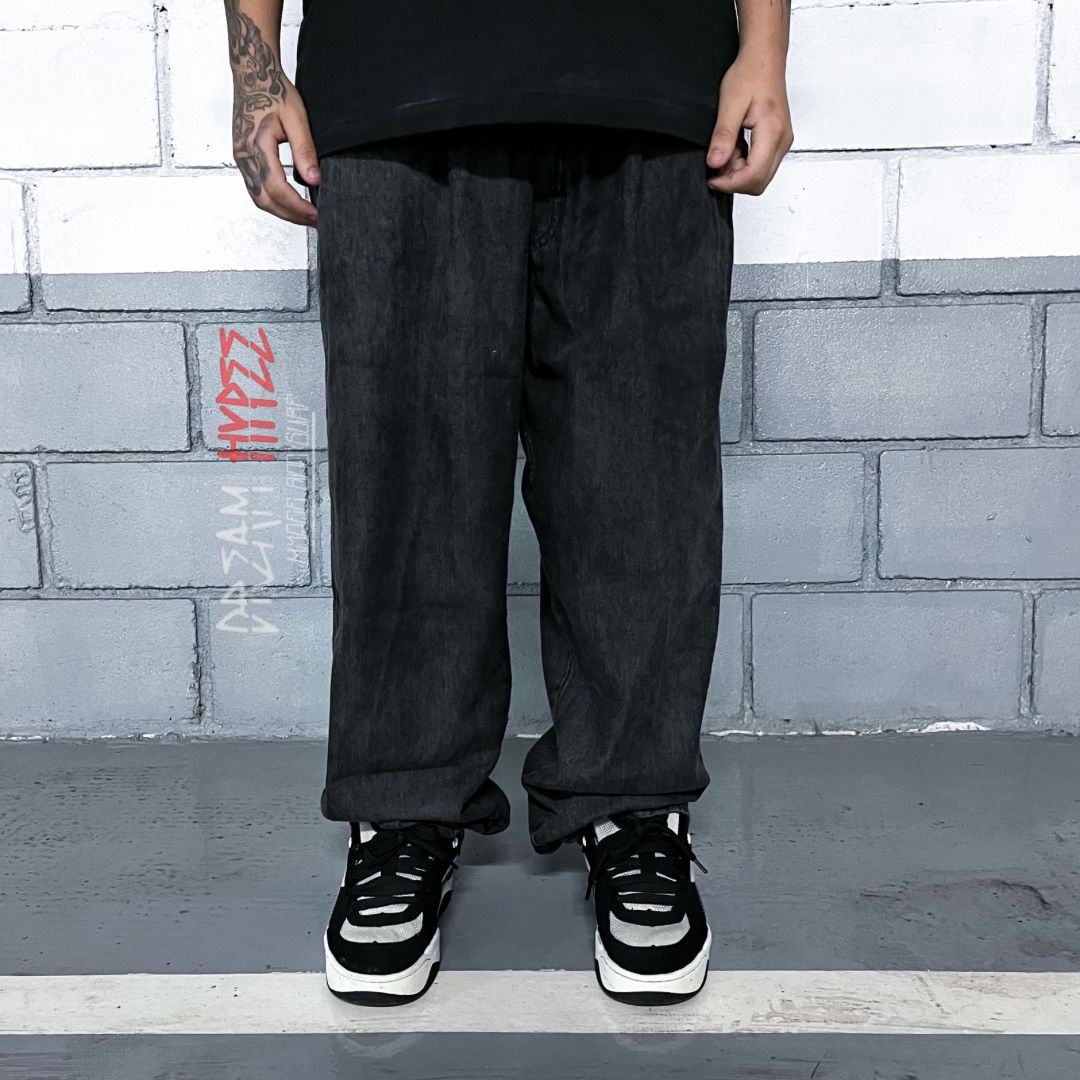 Calça Balão Jeans Marmorizada Black DH
