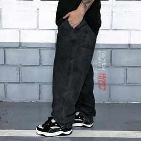 Calça Balão Jeans Marmorizada Black DH