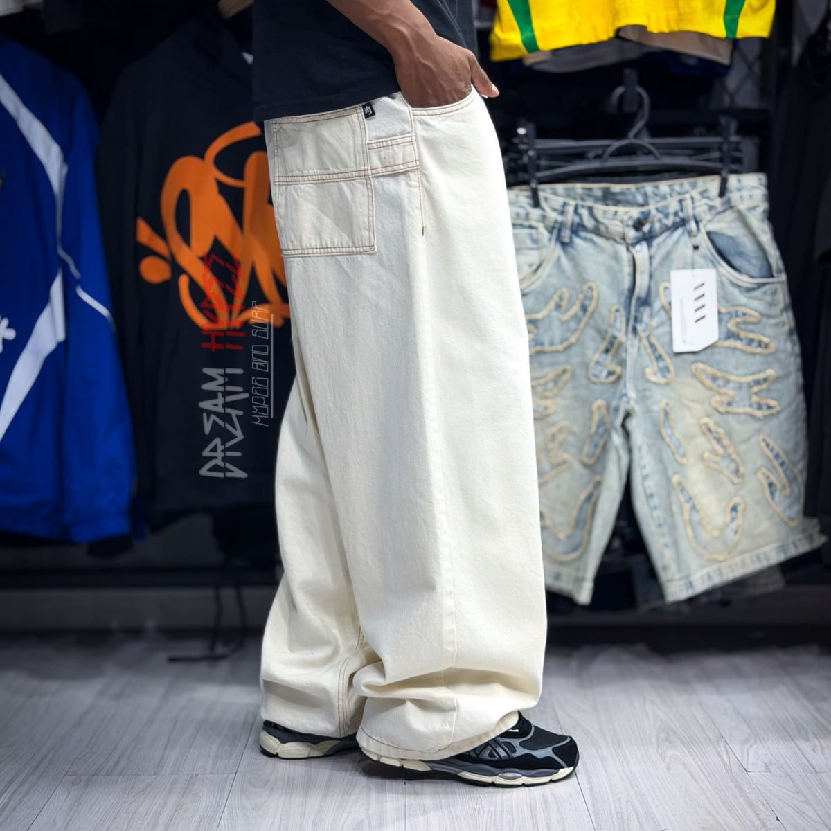 Calça Super Baggy Bege