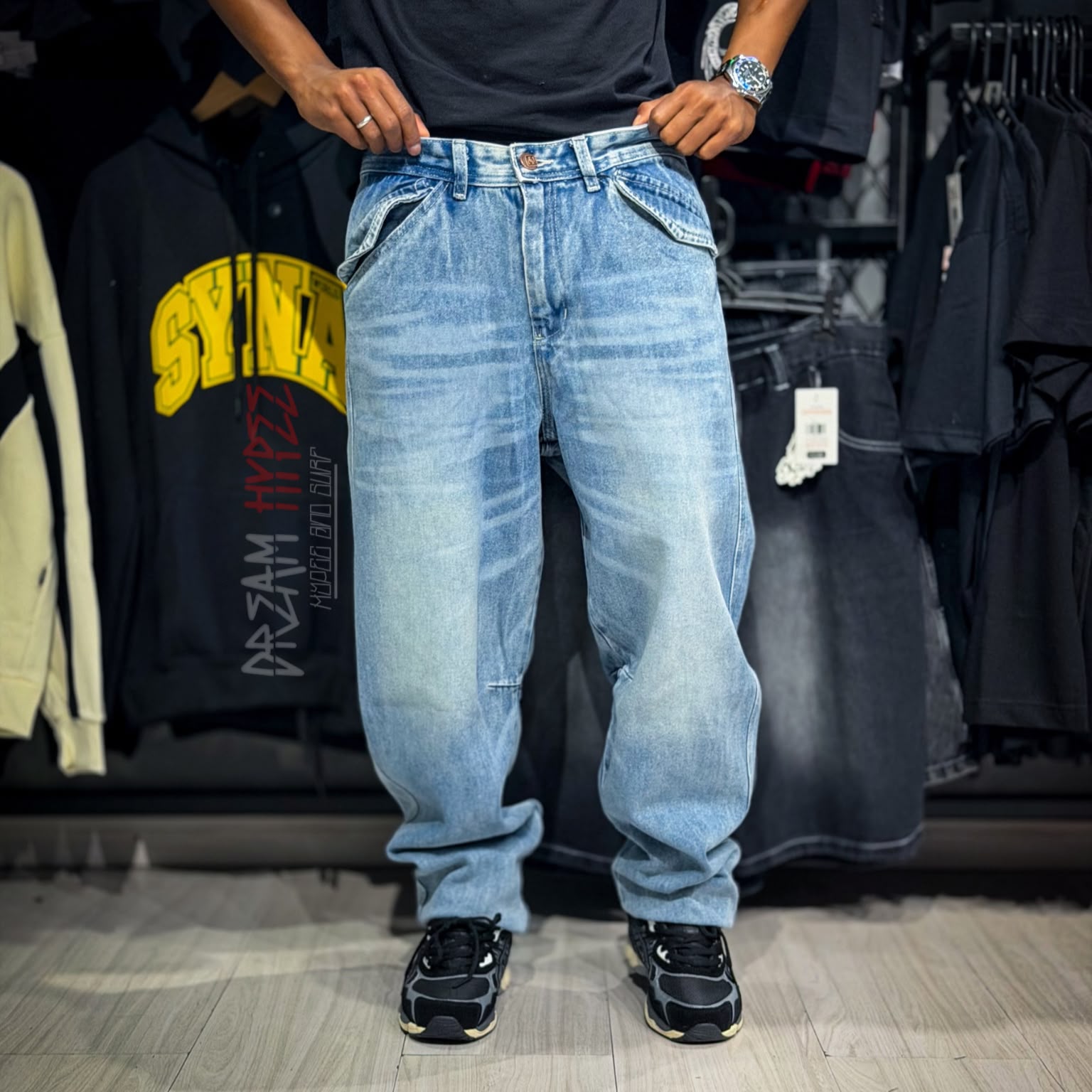 Calça Reta Azul DMC