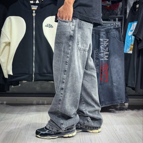 Calça Reta Marmorizada Escura DMC