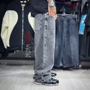 Calça Reta Marmorizada Escura DMC