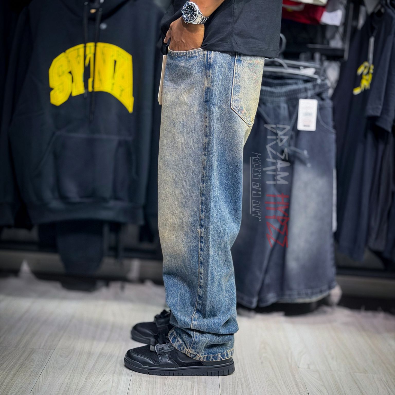 Calça Reta Dirty Blue DMC