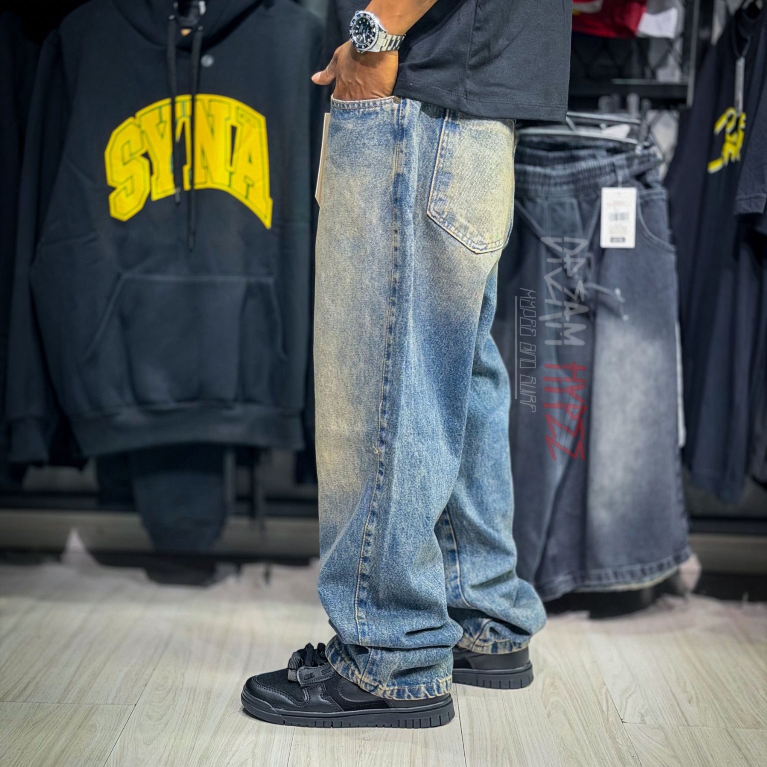 Calça Reta Dirty Blue DMC