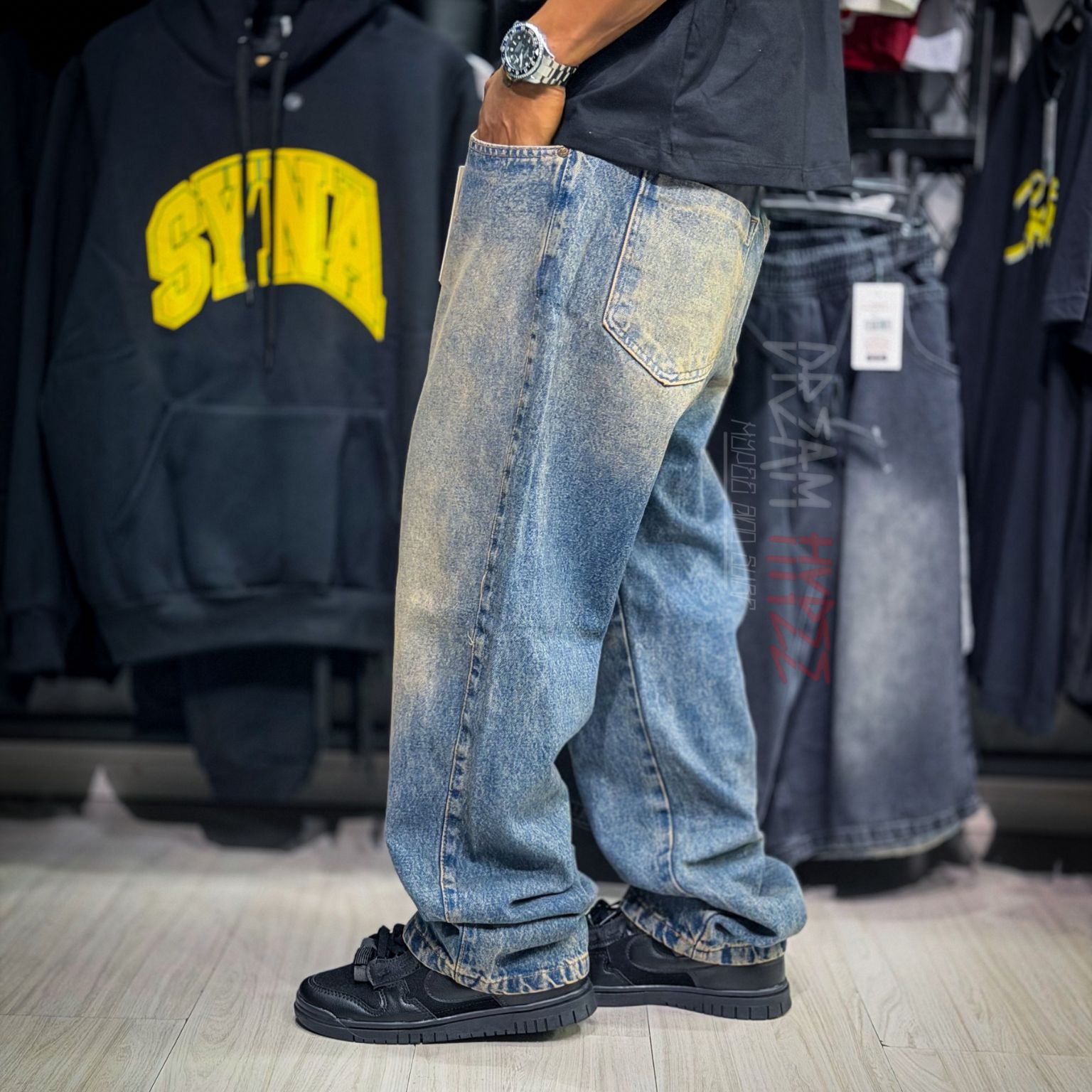 Calça Reta Dirty Blue DMC