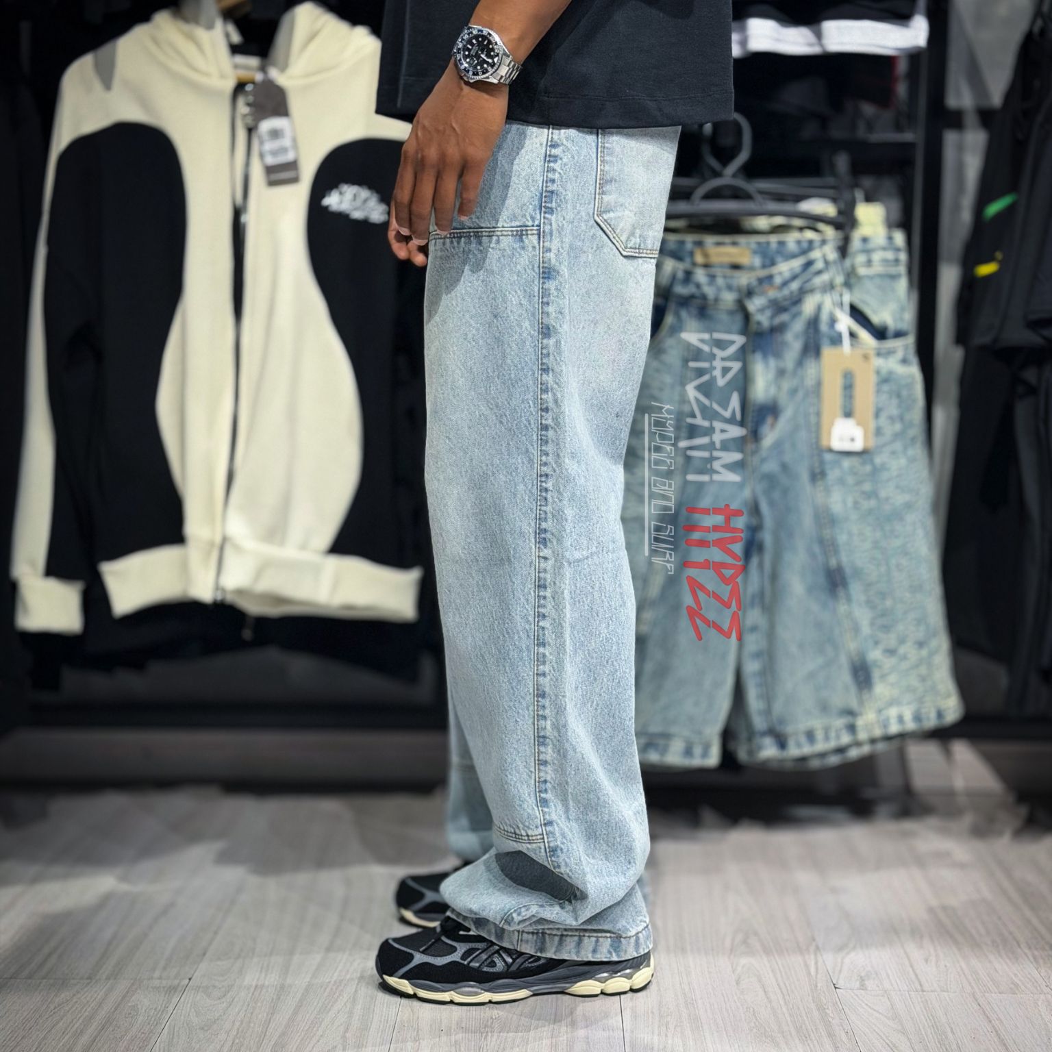 Calça Baggy Patch Azul Claro DMC