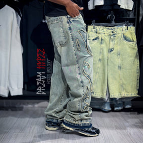 Calça Reta Destroyed DMC
